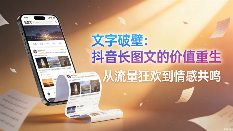 抖音长图文热潮背后的情感共鸣与价值重生-素人写作如何用真情重塑内容价值-智晓科创